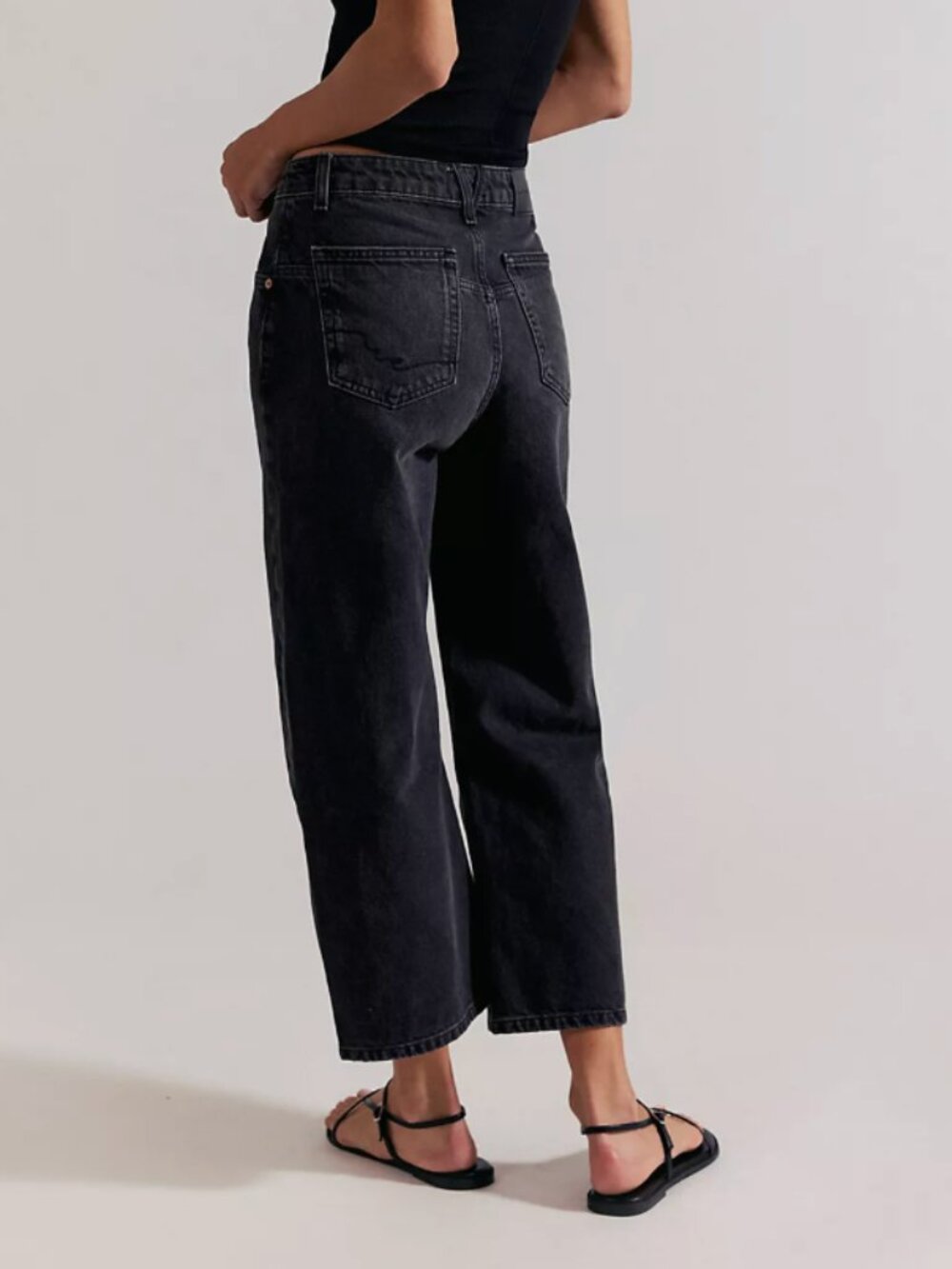 Free People We the Free Deep Trance High-Rise Dropped Barrel Jeans in Black, 26 - Picture 5 of 12